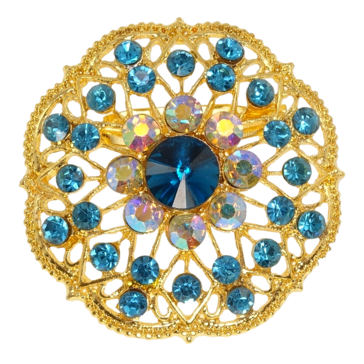 Брошка Квітка з бірюзовими стразами фото №15 Брошка Квітка з бірюзовими стразами фото №15
