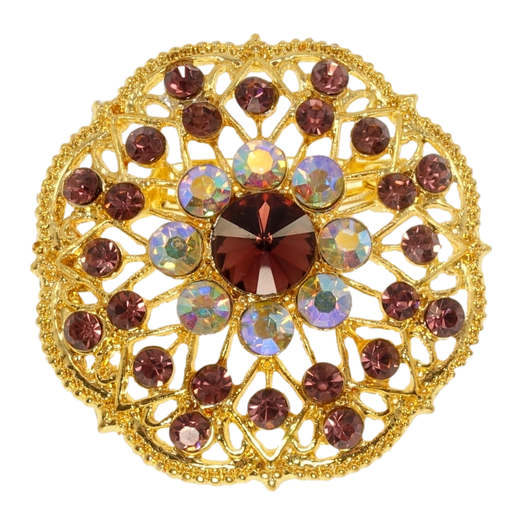 Брошка Квітка з бордовими стразами фото №2 Брошка Квітка з бордовими стразами фото №2