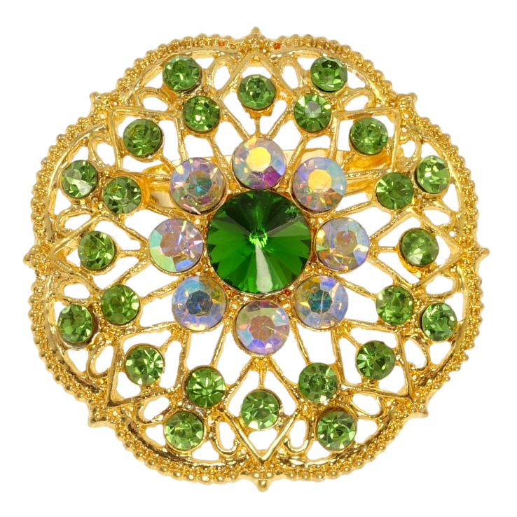 Брошь Цветок с зелеными стразами фото №5 Брошь Цветок с зелеными стразами фото №5