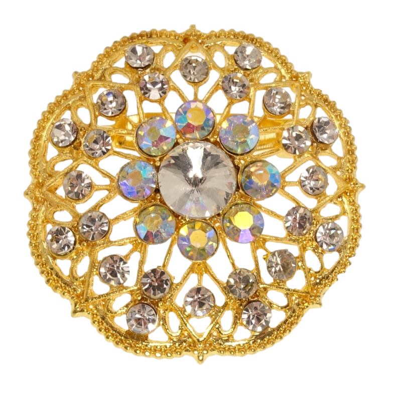 Брошь Цветок с белыми стразами фото №1 Брошь Цветок с белыми стразами фото №1