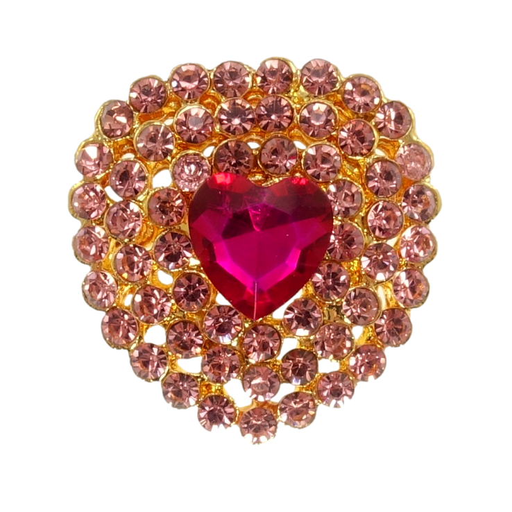 Брошь Сердце с розовыми стразами фото №19 Брошь Сердце с розовыми стразами фото №19