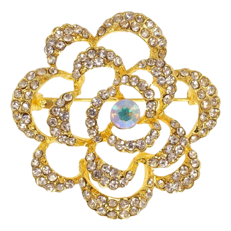 Брошь Цветок с белыми стразами фото №23 Брошь Цветок с белыми стразами фото №23