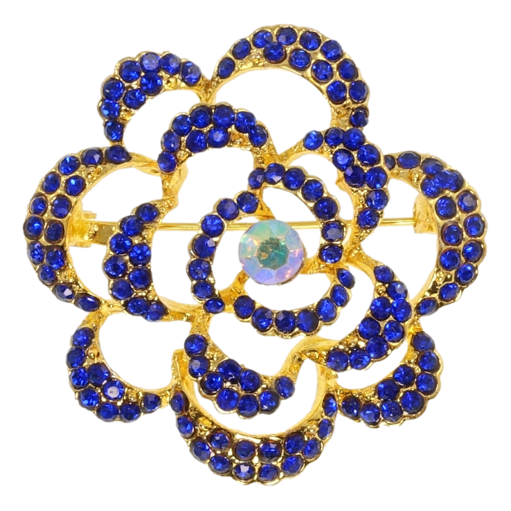 Брошка Квітка з синіми стразами фото №15 Брошка Квітка з синіми стразами фото №15