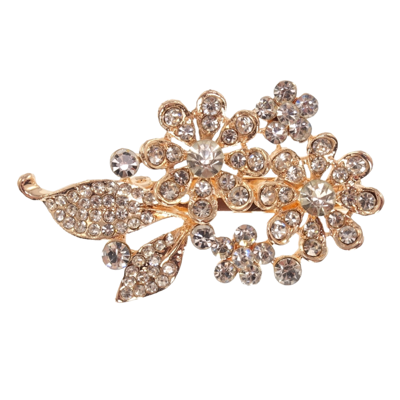 Брошка Квіткова композиція зі стразами фото №2 Брошка Квіткова композиція зі стразами фото №2