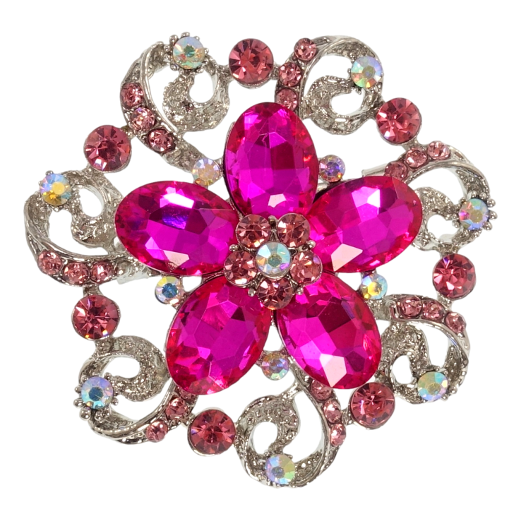 Брошка Квітка з рожевими стразами фото №5 Брошка Квітка з рожевими стразами фото №5