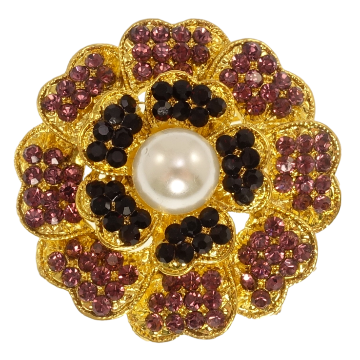 Брошка Квітка з бордовими стразами фото №23 Брошка Квітка з бордовими стразами фото №23