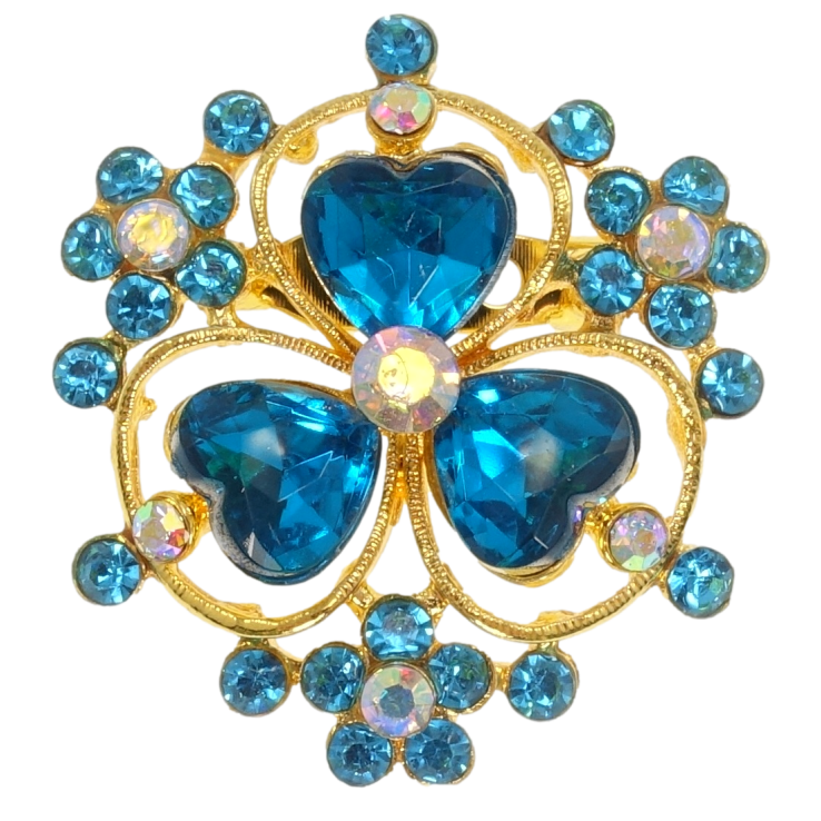 Брошка Квітка з бірюзовими стразами фото №17 Брошка Квітка з бірюзовими стразами фото №17
