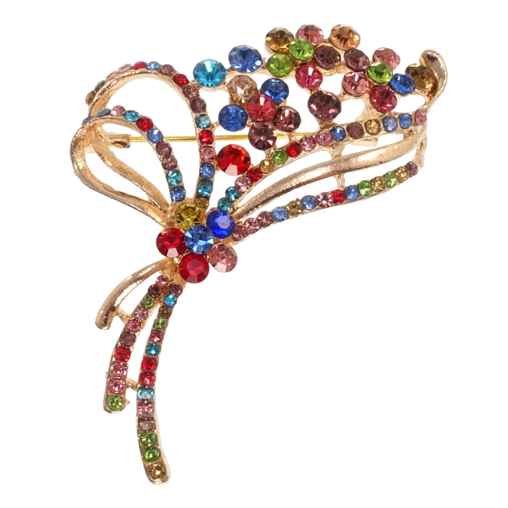 Брошь Букет с разноцветными стразами фото №10 Брошь Букет с разноцветными стразами фото №10