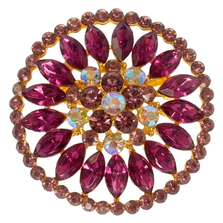 Брошь Цветок с бордовыми стразами фото №7 Брошь Цветок с бордовыми стразами фото №7