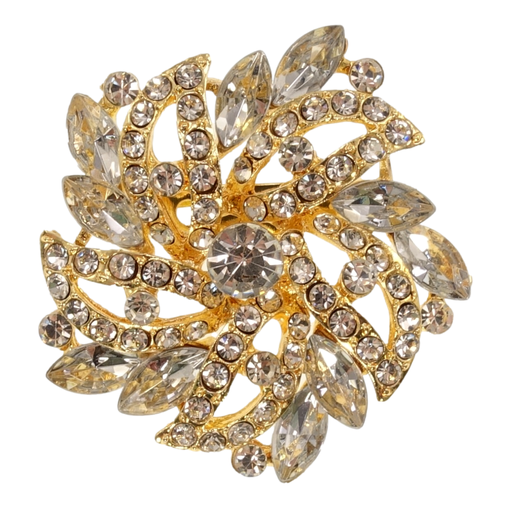 Брошка Квітка зі стразами фото №16