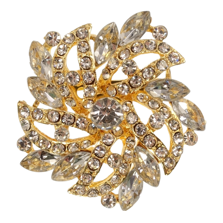 Брошка Квітка зі стразами фото №1