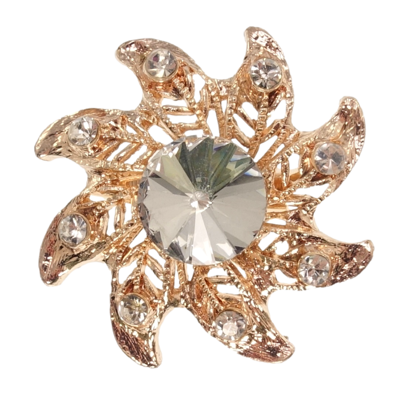 Брошка Квітка зі стразами фото №1