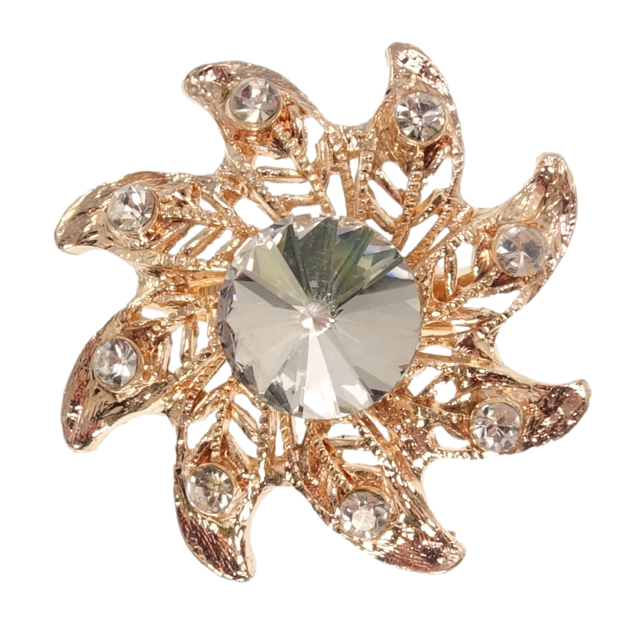 Брошка Квітка зі стразами фото №1