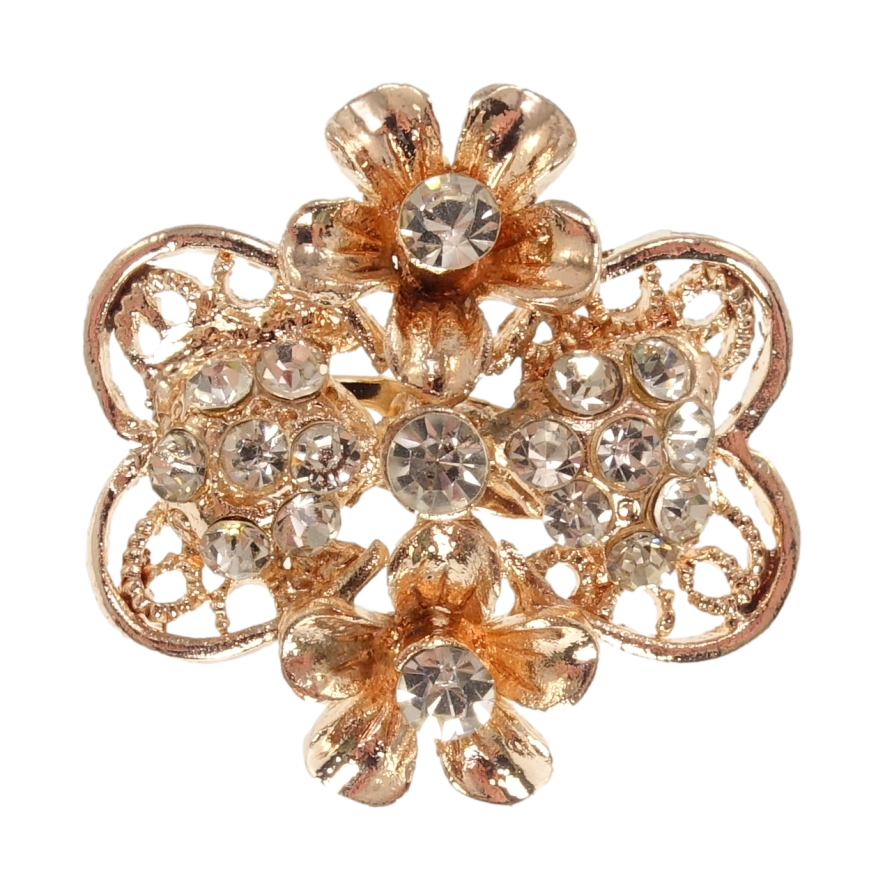 Брошка Квітковий орнамент зі стразами фото №1 Брошка Квітковий орнамент зі стразами фото №1