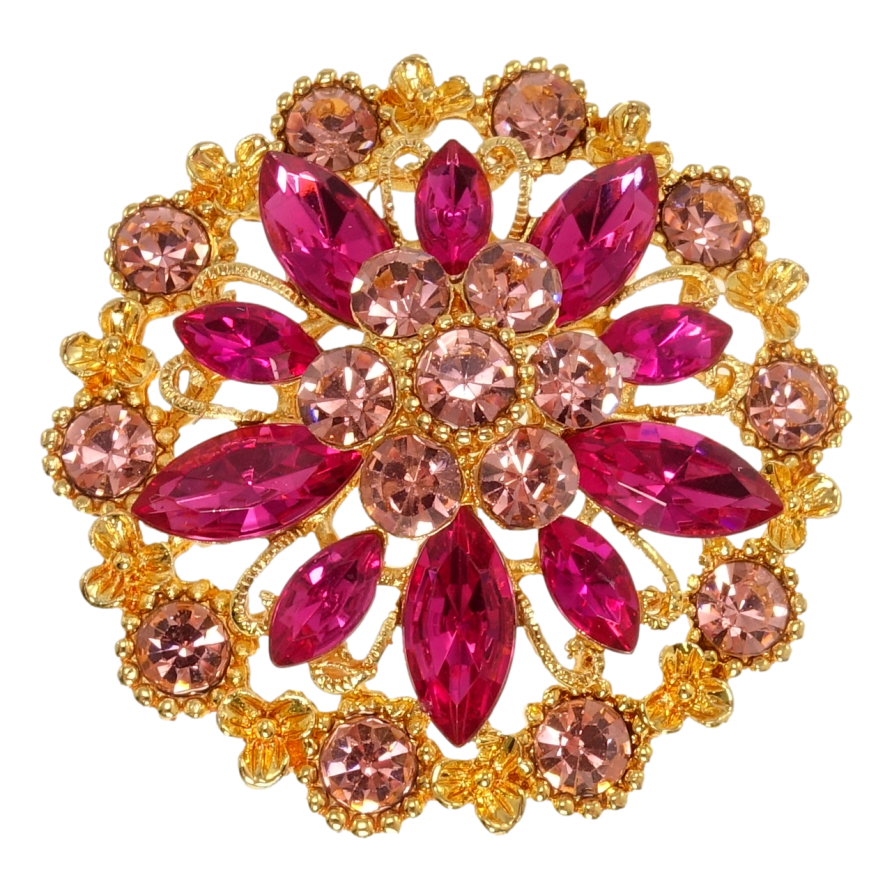 Брошь Снежинка с малиновыми стразами фото №1 Брошь Снежинка с малиновыми стразами фото №1