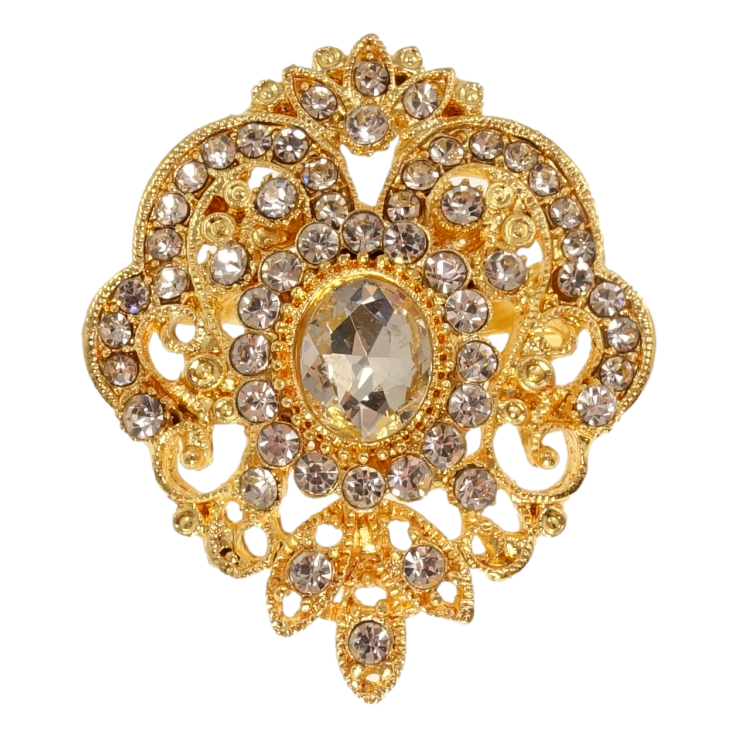 Брошка Квітковий орнамент з білими стразами фото №25 Брошка Квітковий орнамент з білими стразами фото №25