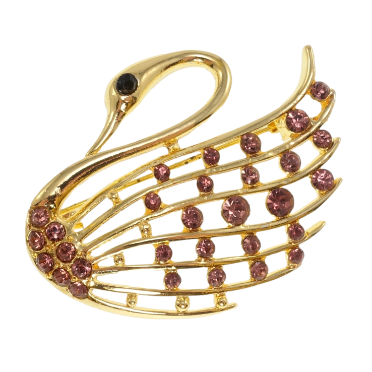 Брошь Лебедь с бордовыми стразами фото №25 Брошь Лебедь с бордовыми стразами фото №25