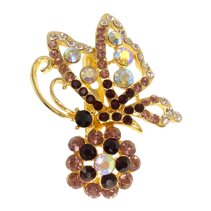 Брошь Бабочка с бордовыми стразами фото №5 Брошь Бабочка с бордовыми стразами фото №5