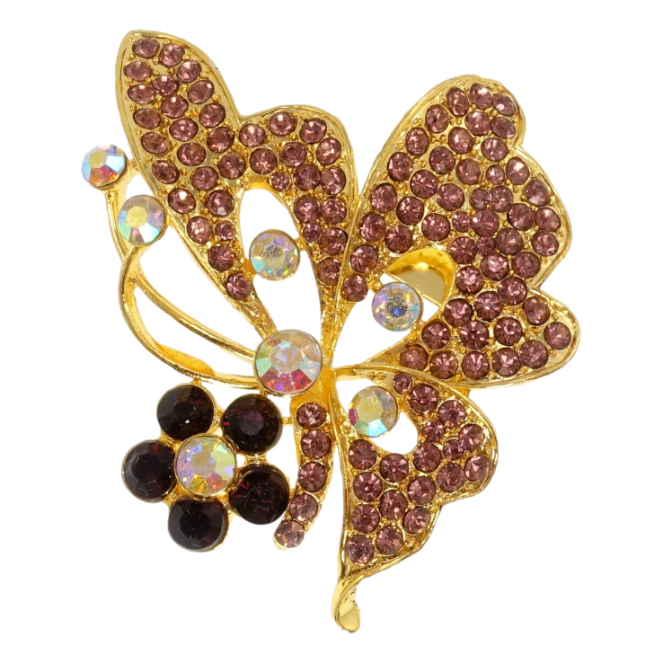 Брошь Бабочка с бордовыми стразами фото №4 Брошь Бабочка с бордовыми стразами фото №4
