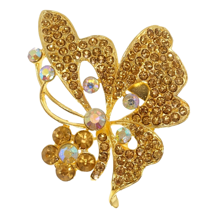 Брошь Бабочка с коричневыми стразами фото №8 Брошь Бабочка с коричневыми стразами фото №8
