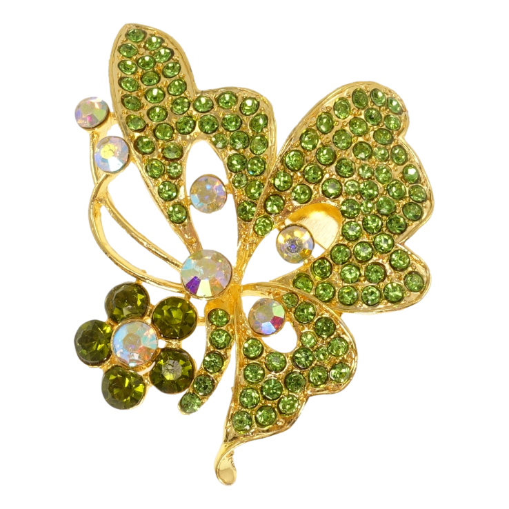 Брошь Бабочка с зелёными стразами фото №9 Брошь Бабочка с зелёными стразами фото №9