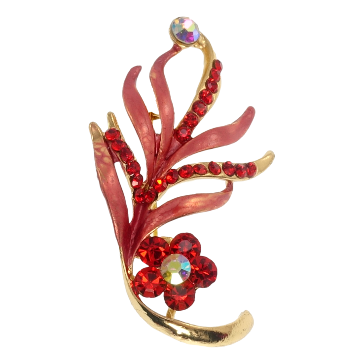 Брошь Веточка с красными стразами фото №19 Брошь Веточка с красными стразами фото №19