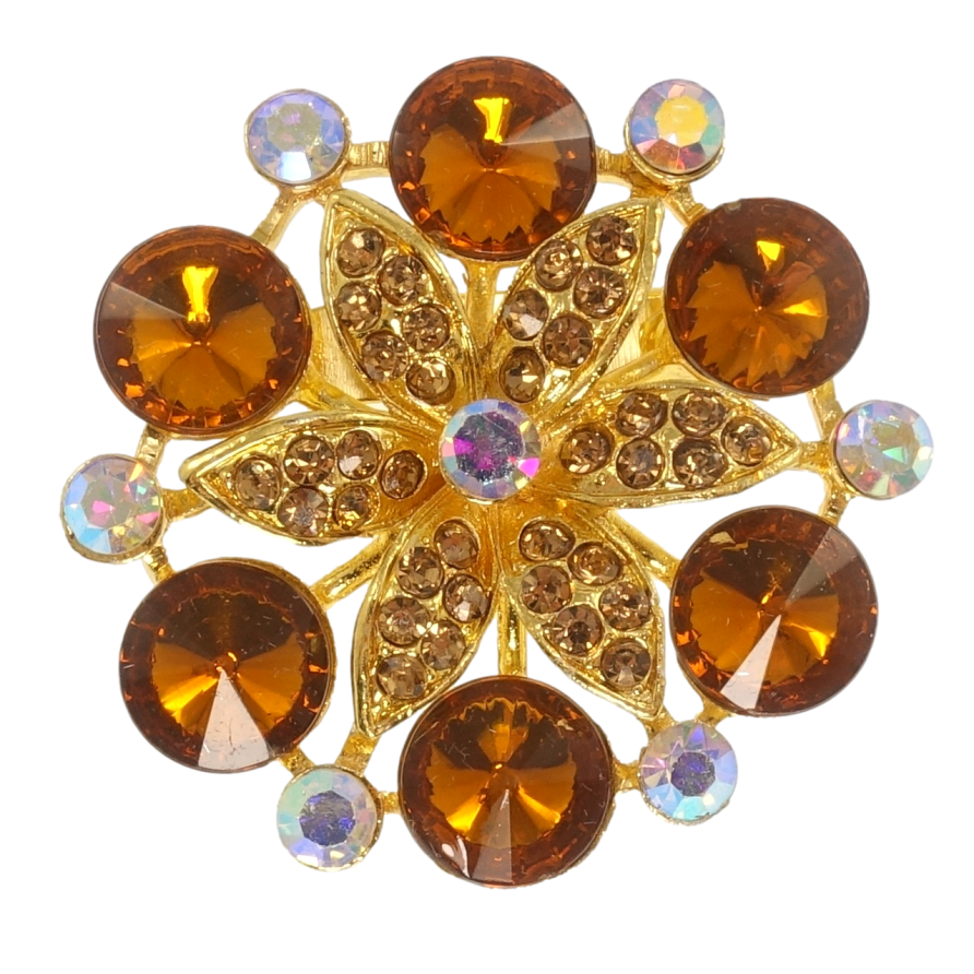 Брошка Сніжинка з коричневими стразами фото №1 Брошка Сніжинка з коричневими стразами фото №1