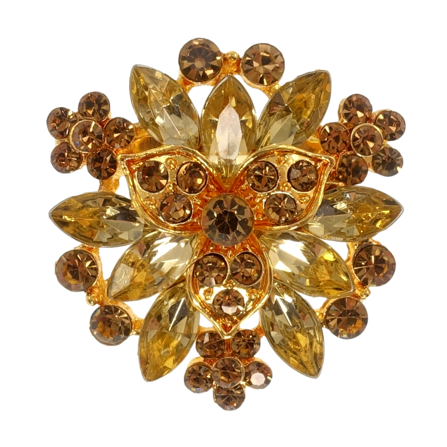 Брошка Сніжинка з коричневими стразами фото №1 Брошка Сніжинка з коричневими стразами фото №1