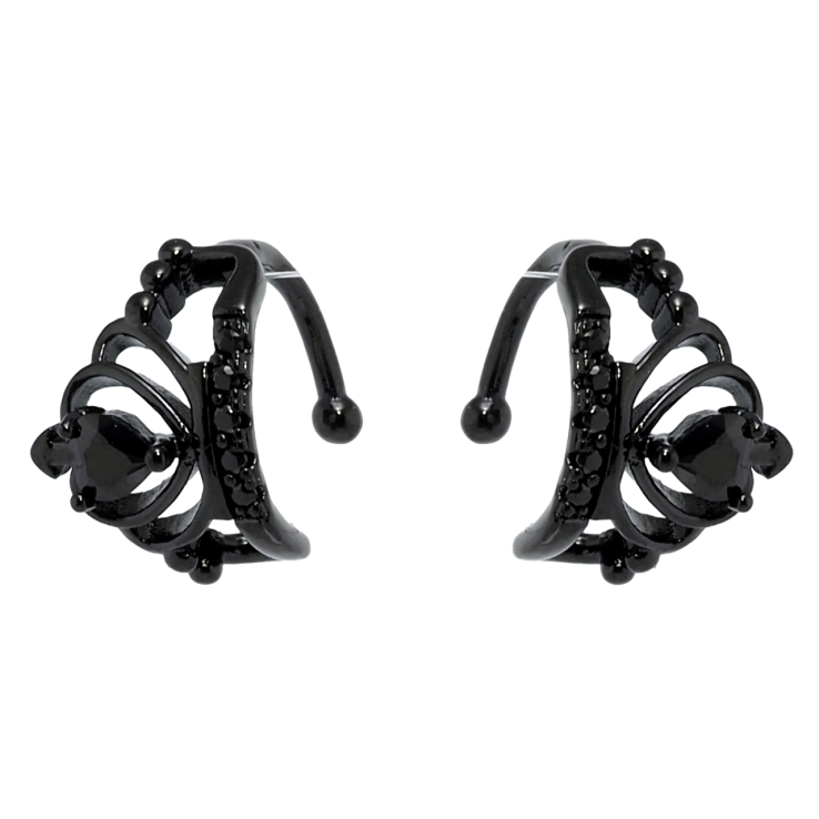 Серьги Xuping Позолота Black (черное золото) каффы Сердечки с фианитом фото №11