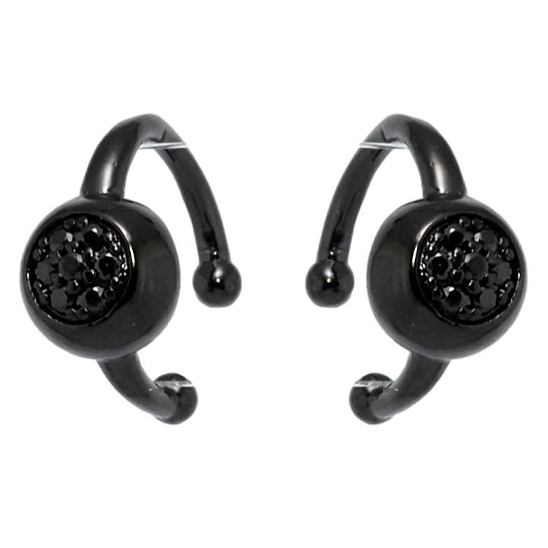 Сережки Xuping Позолота Black (чорне золото) кафи Кругі з цирконієм фото №1