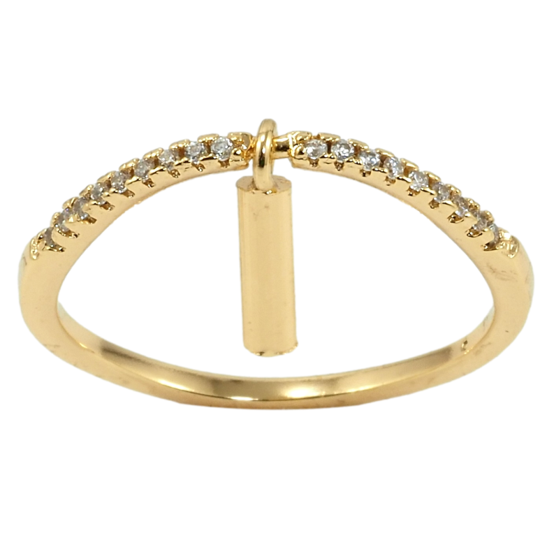 Кольцо Xuping Позолота 18K Дорожка циркония с подвеской цилиндр фото №1