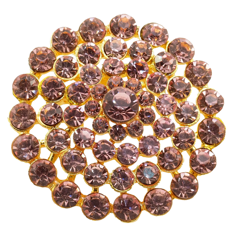 Брошь Цветок из розовых страз фото №1