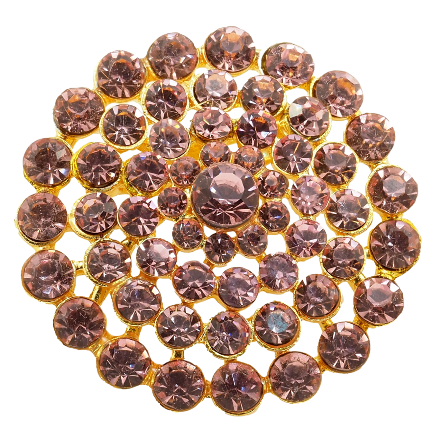 Брошь Цветок из розовых страз фото №1