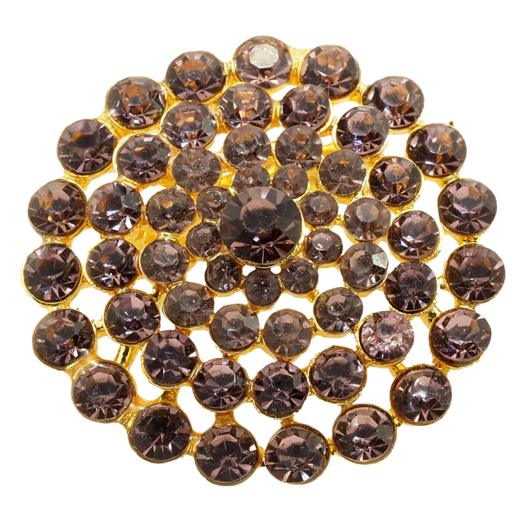 Брошка Квітка з коричневих страз фото №9