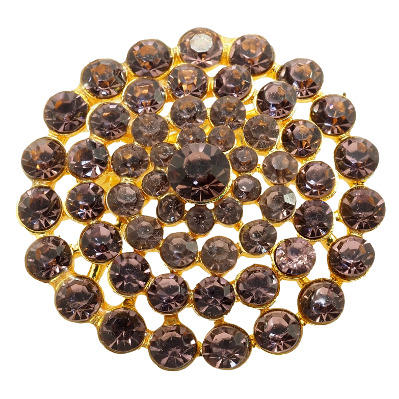 Брошка Квітка з коричневих страз фото №1