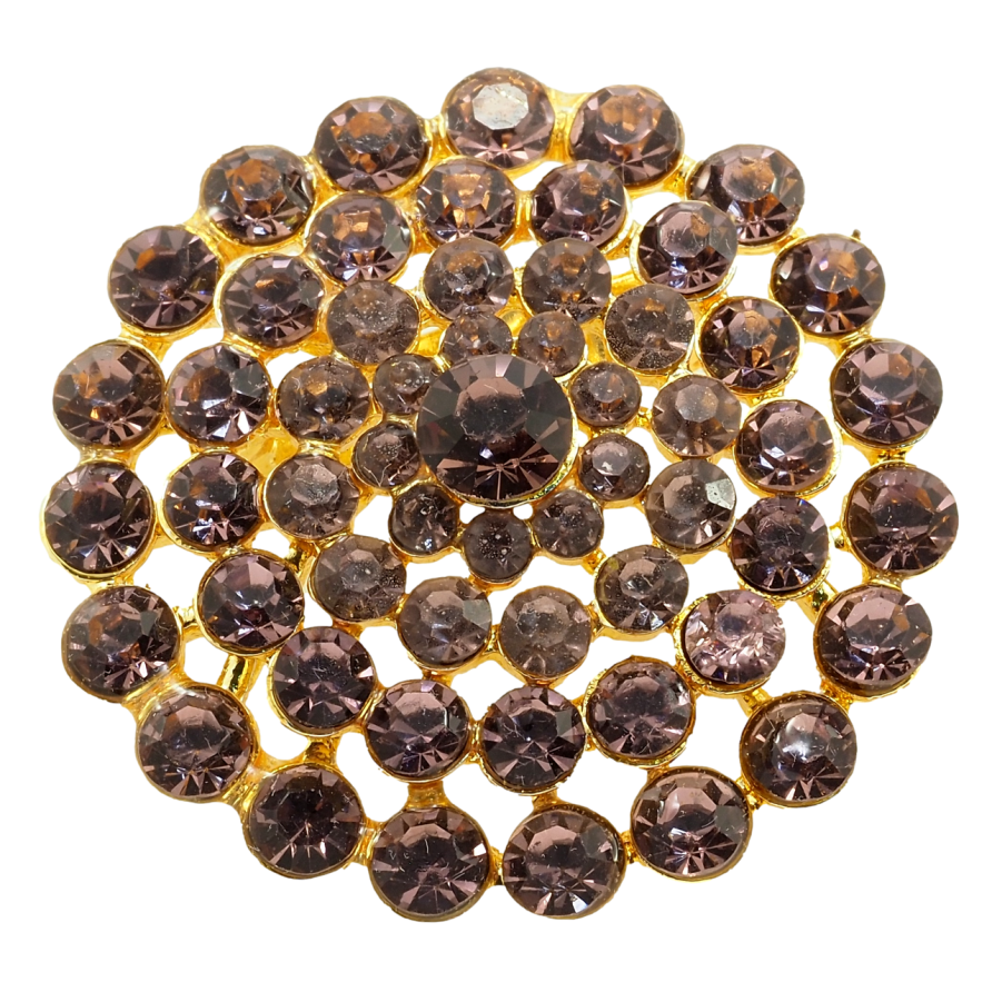 Брошь Цветок из коричневых страз фото №1