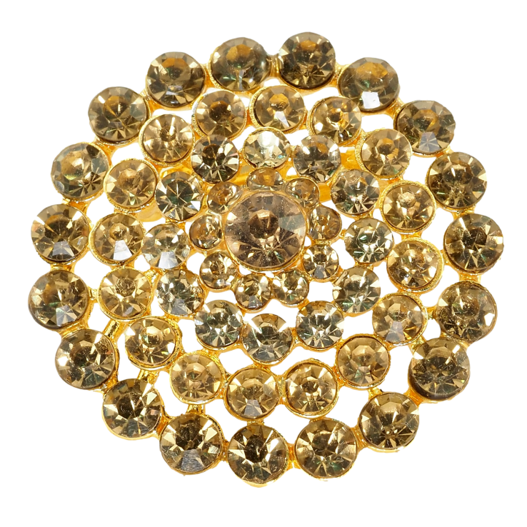 Брошь Цветок из золотистых страз фото №14