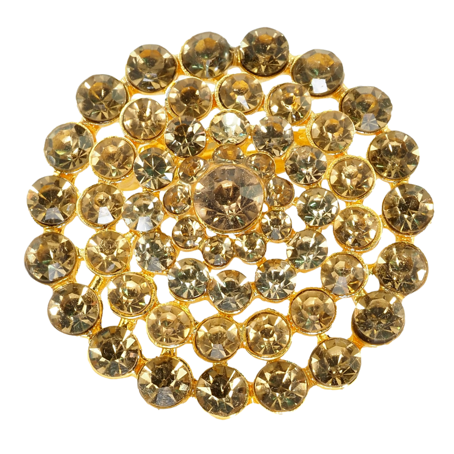 Брошь Цветок из золотистых страз фото №1