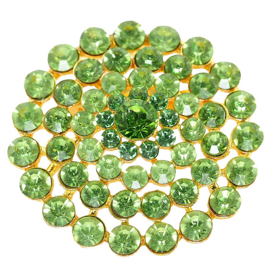 Брошь Цветок из зеленых страз фото №1 Брошь Цветок из зеленых страз фото №1