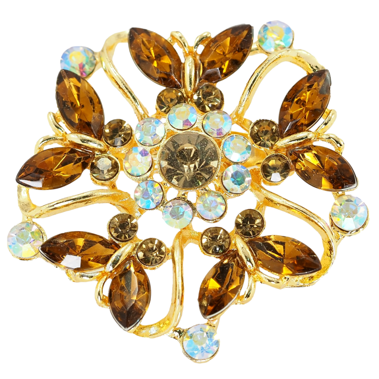 Брошь Вальс бабочек из коричневых страз фото №6 Брошь Вальс бабочек из коричневых страз фото №6