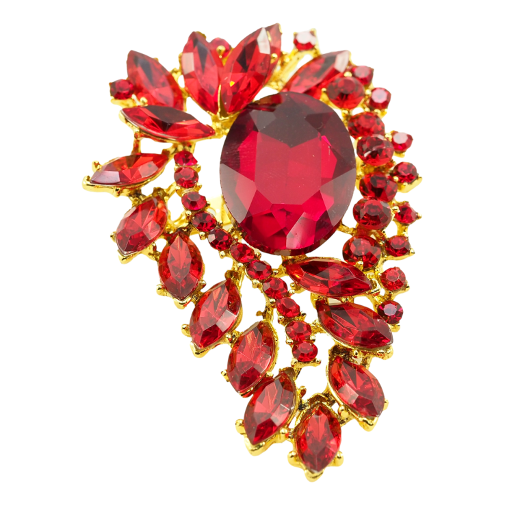 Брошь Цветочный орнамент с красными стразами фото №21 Брошь Цветочный орнамент с красными стразами фото №21