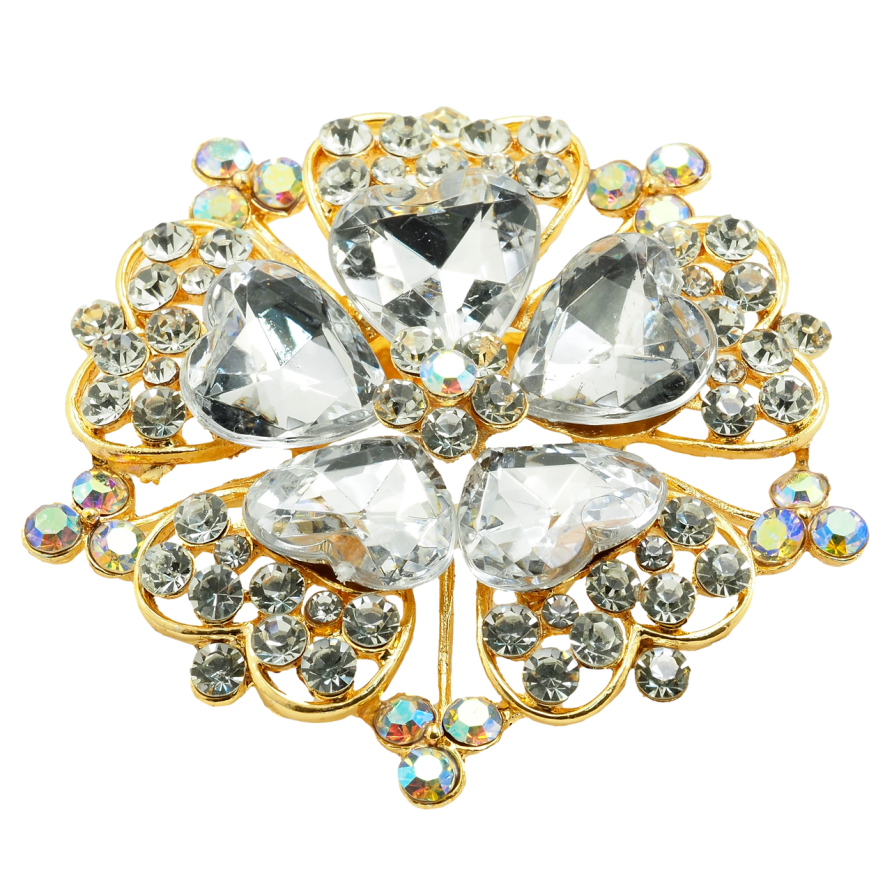 Брошь Цветок с стразами фото №1 Брошь Цветок с стразами фото №1