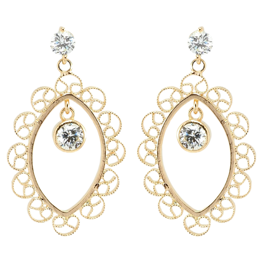 Серьги Xuping Позолота 18K пусеты Ажурные подвески с фианитами фото №1 Серьги Xuping Позолота 18K пусеты Ажурные подвески с фианитами фото №1