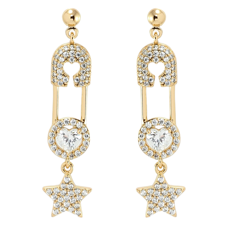 Серьги Xuping Позолота 18K пусеты Звезды на булавке с цирконием фото №2 Серьги Xuping Позолота 18K пусеты Звезды на булавке с цирконием фото №2