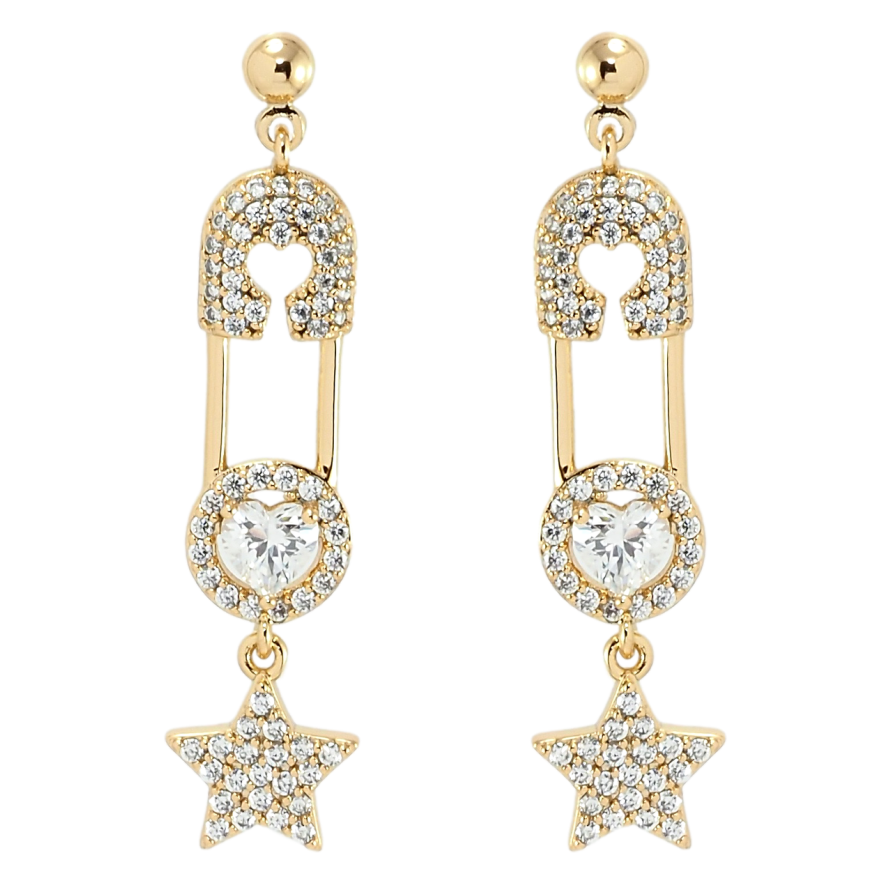 Серьги Xuping Позолота 18K пусеты Звезды на булавке с цирконием фото №1 Серьги Xuping Позолота 18K пусеты Звезды на булавке с цирконием фото №1