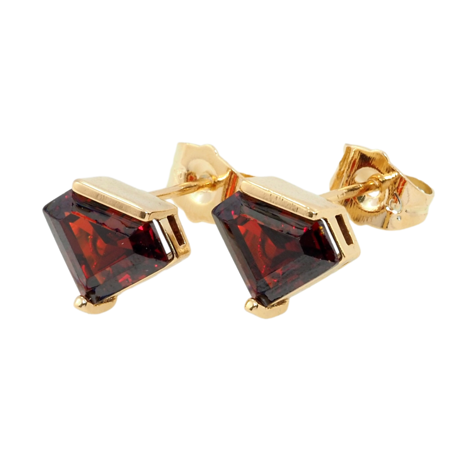 Серьги Xuping Позолота 18K пусеты Красные фианиты фото №1