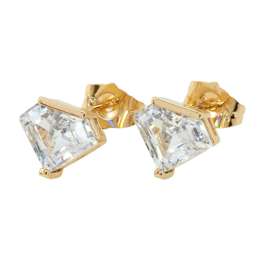 Серьги Xuping Позолота 18K пусеты Фианиты фото №1