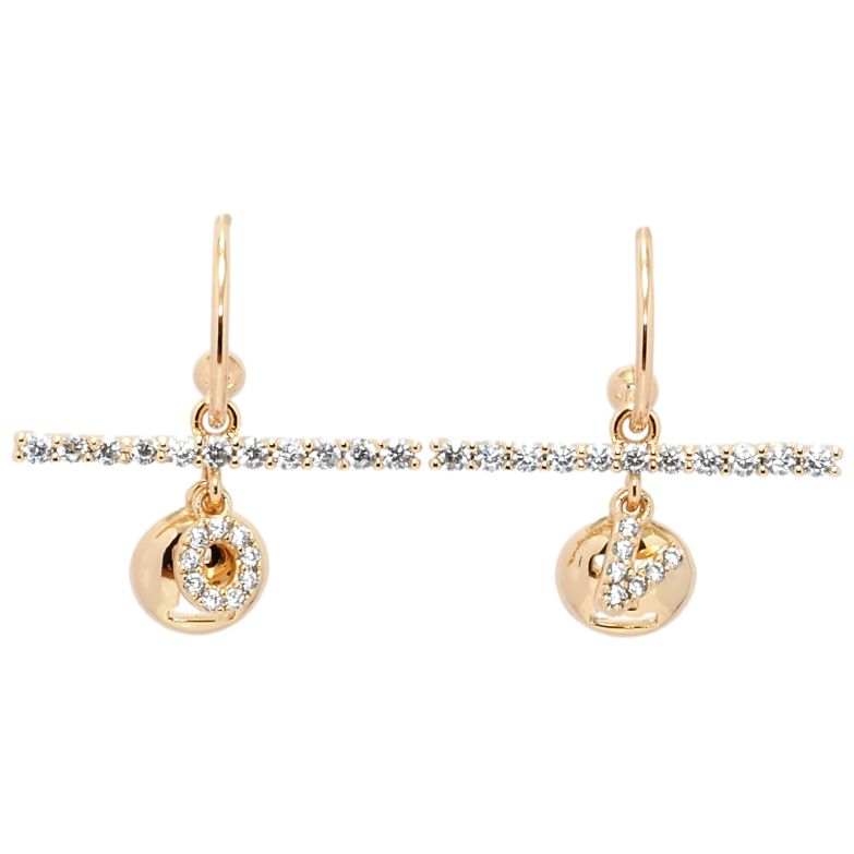 Серьги Xuping Позолота 18K пусеты Подвески Love фото №1