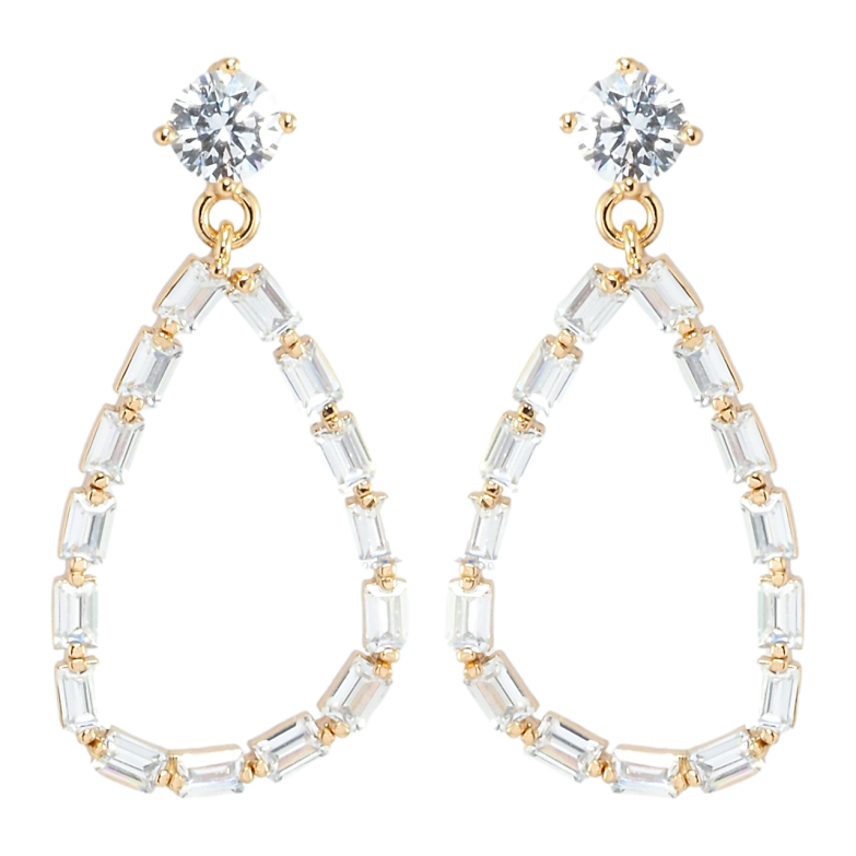 Серьги Xuping Позолота 18K пусеты Капельки из фианитов фото №1 Серьги Xuping Позолота 18K пусеты Капельки из фианитов фото №1