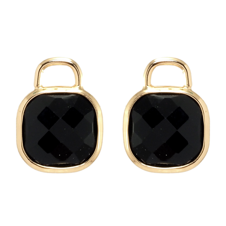 Сережки Xuping Позолота 18K пусети Чорні кристали фото №23 Сережки Xuping Позолота 18K пусети Чорні кристали фото №23